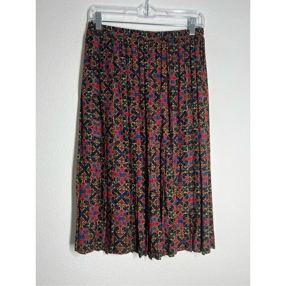 Vintage Jeffrey and Dara Set navy blue knit jacket with embroidery Skirt midi pl - Picture 6 of 16